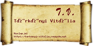 Tárkányi Vitália névjegykártya